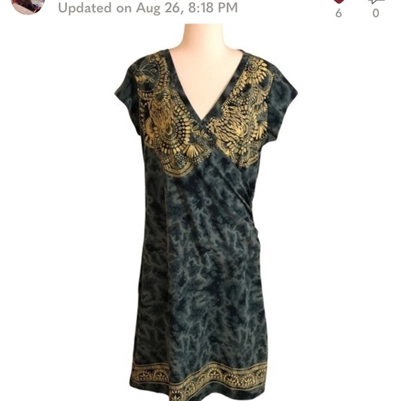 Athleta Dresses & Skirts - Athleta  Nectar Tattoo Mottle Dye faux wrap dress